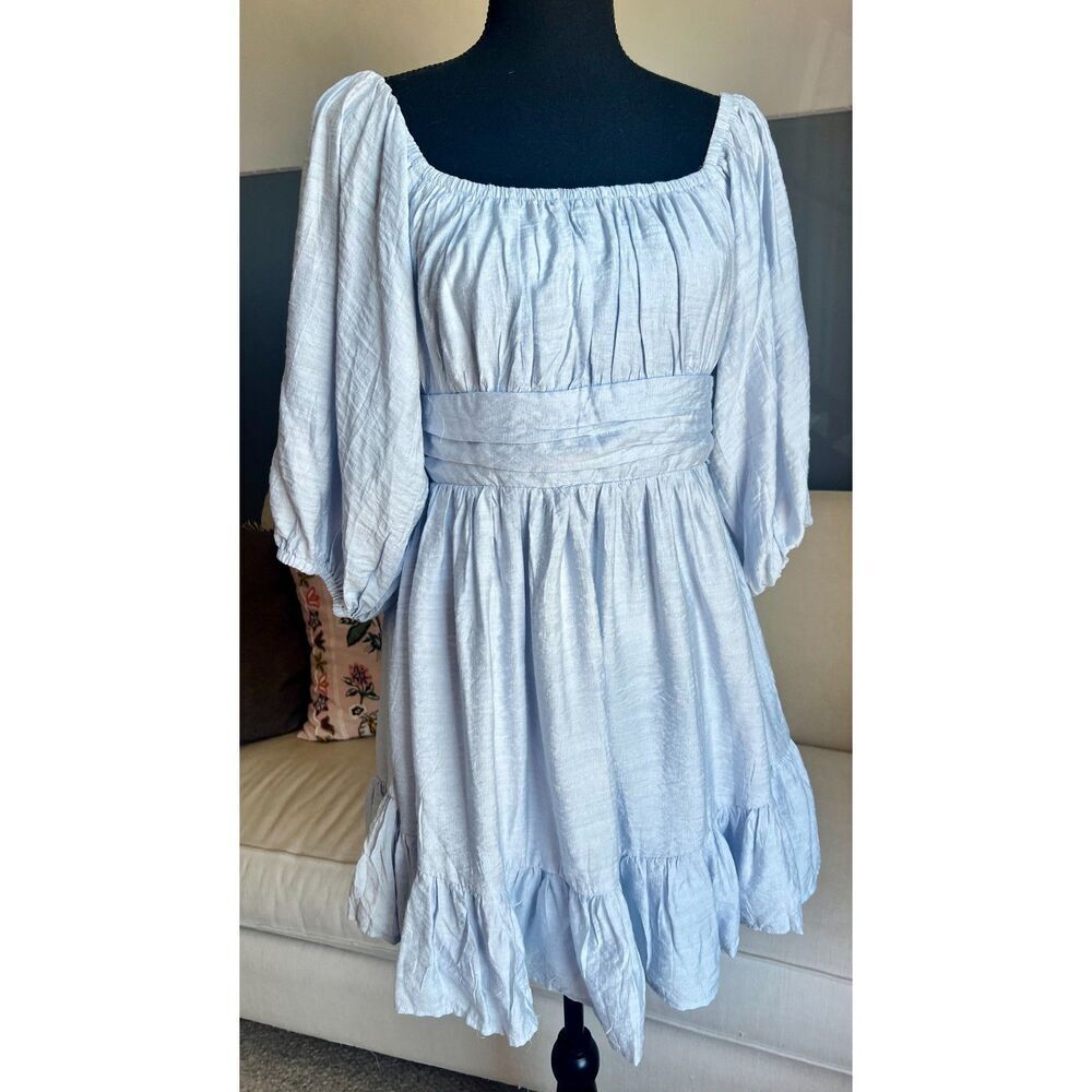 Hello Molly Light Blue Tie Back Dress Size Medium